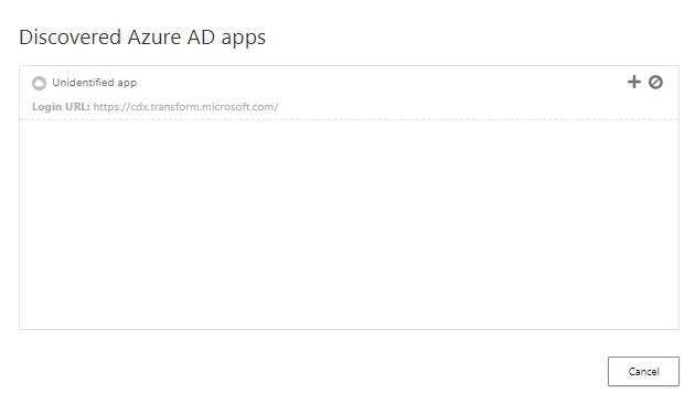 A list of discovered unrecognized Azure AD Applications